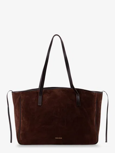 Manu Atelier Xl Du Jour Suede Shoulder Bag In Brown