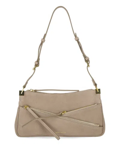 Manu Atelier Zip Detailed Shoulder Bag In Grey