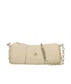 Manu Atelier Zipper Shoulder Bag In Nude