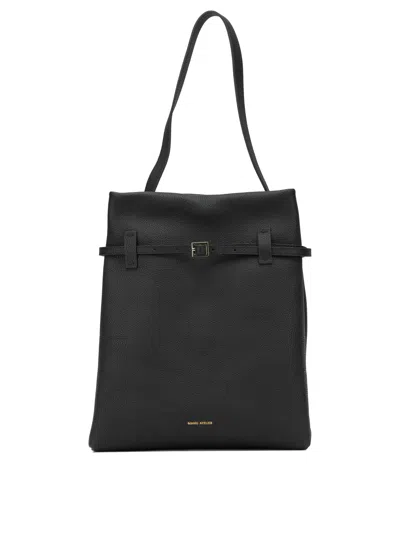 Manu Atelier "tote Du Jour" Medium Shoulder Bag In Black