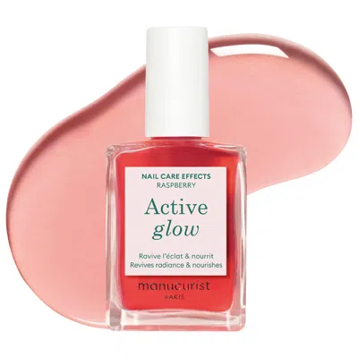 Manucurist Active Glow Raspberry Nourishing Treatment Nail Polish Raspberry 0.5 Oz/15 ml In Pink