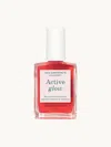 Manucurist Raspberry Active Glow Nail Polish 15ml In Transparent