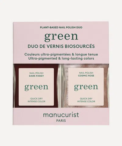 Manucurist Green Dark Pansy And Cosmic Rose Nail Polish Duo