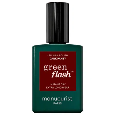 Manucurist Green Flash Led Gel Nail Polish Color, Non-toxic Nail Polish Dark Pansy 0.5 Oz/15 ml
