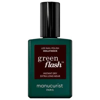 Manucurist Green Flash Led Gel Nail Polish Color, Non-toxic Nail Polish Hollyhock 0.5 Oz/15 ml