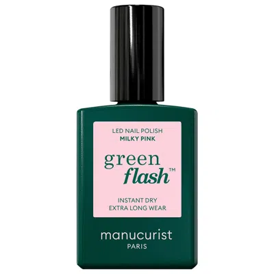 Manucurist Green Flash Led Gel Nail Polish Color, Non-toxic Nail Polish Milky Pink 0.5 Oz/15 ml