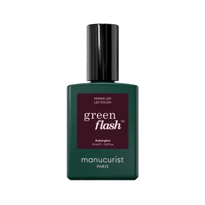Manucurist Green Flash Led Gel Nail Polish, Non-toxic Nail Polish - Aubergine (a Dark Purple) In Transparent