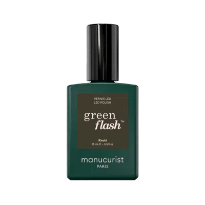 Manucurist Green Flash Led Gel Nail Polish, Non-toxic Nail Polish - Khaki (a Green With Grey Undertones) In Transparent