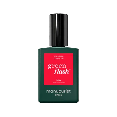 Manucurist Green Flash Led Gel Nail Polish, Non-toxic Nail Polish - Spicy In Red