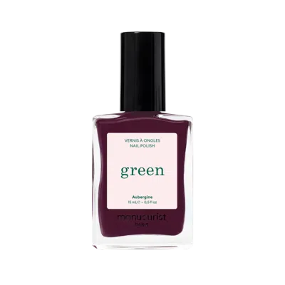 Manucurist Green Nail Polish, Quick Dry, Non-toxic Nail Polish With Gel-like Finish - Aubergine (a Dark Purple) In Transparent