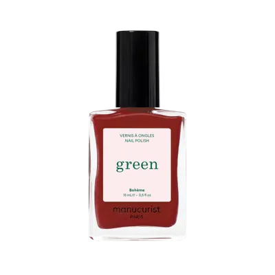 Manucurist Green Nail Polish, Quick Dry, Non-toxic Nail Polish With Gel-like Finish - Boheme (a Red With Brown  In Transparent