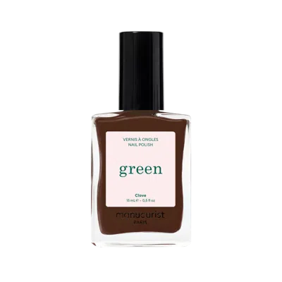 Manucurist Green Nail Polish, Quick Dry, Non-toxic Nail Polish With Gel-like Finish - Clove (a Chocolate Brown) In Transparent