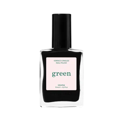 Manucurist Green Nail Polish, Quick Dry, Non-toxic Nail Polish With Gel-like Finish - Licorice (a Black)