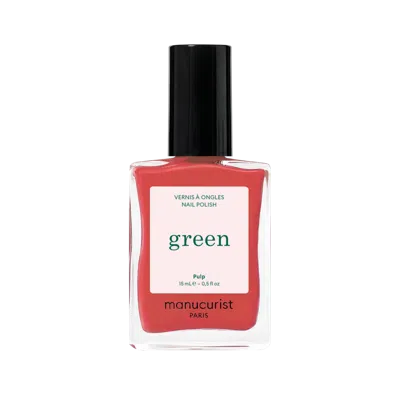 Manucurist Green Nail Polish, Quick Dry, Non-toxic Nail Polish With Gel-like Finish - Pulp ( A Coral Pink) In Transparent
