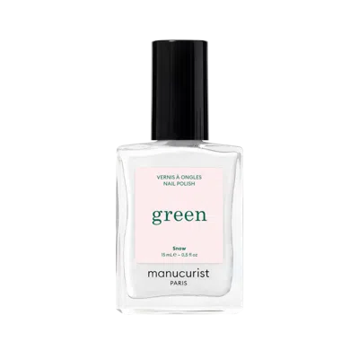 Manucurist Green Nail Polish, Quick Dry, Non-toxic Nail Polish With Gel-like Finish - Snow In White
