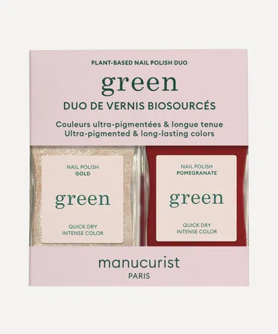 Manucurist Green Pomegranate And Gold Nail Polish Duo