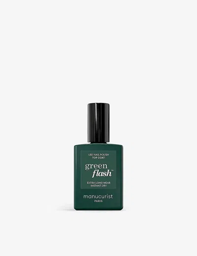 Manucurist Transparent Green Flash Top Coat 15ml In White