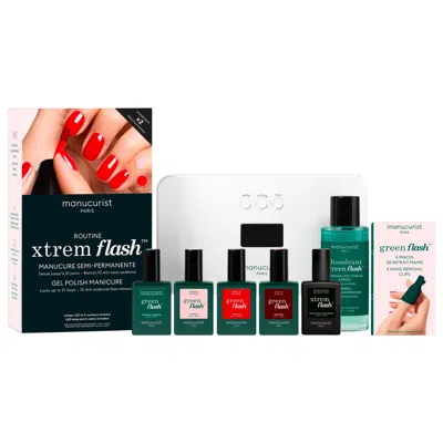 Manucurist Xtrem Flash Gel Nail Polish Routine Set + Dark Pansy Gel Nail Polish 830g In Multi