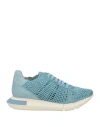 Manuel Barcelò Manuel Barceló Woman Sneakers Sky Blue Size 6 Natural Raffia, Leather In Blue