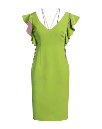 Manuel Del Rei Woman Mini Dress Lime Green Size 8 Polyester