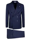 Manuel Ritz Double-breasted Suit In Blue