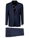 Manuel Ritz Single-breasted Suit In Blue