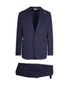Manuel Ritz Single-breasted Suit In Blue