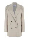 Manuel Ritz Coat In Viscose Blend In Gray