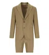 Manuel Ritz Beige Pinstripe Single-breasted Suit In Brown