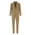Manuel Ritz Beige Pinstripe Single-breasted Suit In Brown