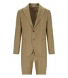 Manuel Ritz Beige Pinstripe Single-breasted Suit In Brown