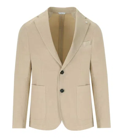 Manuel Ritz Beige Single Breasted Jacket In Neutral