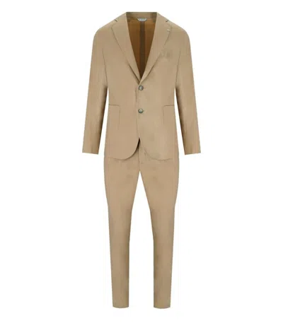 Manuel Ritz Beige Single-breasted Suit In Neutral