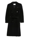 Manuel Ritz Belted Double-breasted Coat In Black