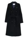 Manuel Ritz Belted Double-breasted Coat In Blue