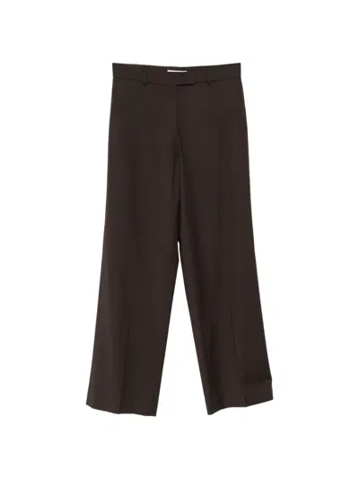 Manuel Ritz Belt-loop Straight-leg Trousers In Brown