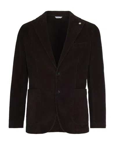 MANUEL RITZ BLAZER MONOPETTO MARRONE