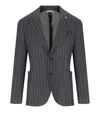Manuel Ritz Blue Pinstripe Jacket In Blue