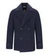 Manuel Ritz Blue Double-breasted Coat In Blue
