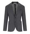 Manuel Ritz Blue Pinstripe Jacket In Blue