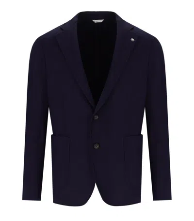 MANUEL RITZ MANUEL RITZ BLUE SINGLE BREASTED JACKET