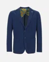 Manuel Ritz Blue Stretch Cotton Blazer