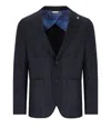 Manuel Ritz Blue Tartan Single Breasted Jacket In Blue