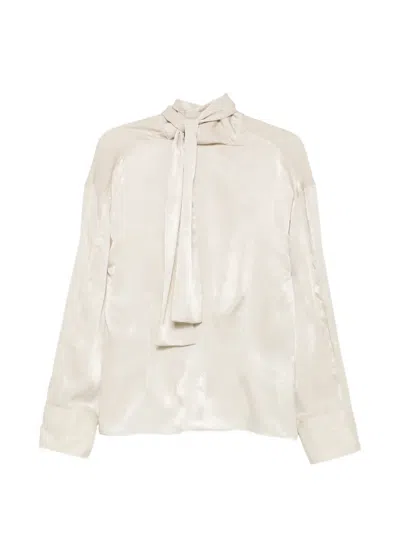 Manuel Ritz Bow-tie Shirt In Neutral