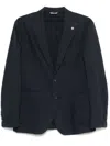 Manuel Ritz Navy Blue Single-breasted Blazer With English Rear Vents In Blue