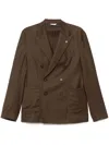 Manuel Ritz Brooch-detail Blazer In Brown