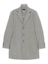 Manuel Ritz Button Herringbone Coat In Gray