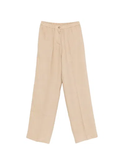 Manuel Ritz Button Trousers In Brown