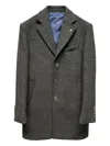 Manuel Ritz Buttoned Checked Coat In Brown