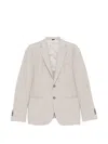 Manuel Ritz Buttoned Pocket Blazer In Neutral